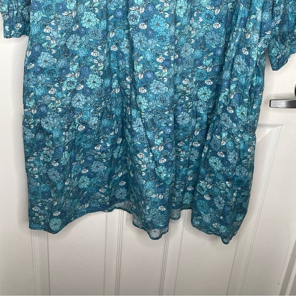 Beverly Drive Tuckernuck Blue Floral Tiered Mini Dress Retro Cottagecore S - Picture 6 of 12